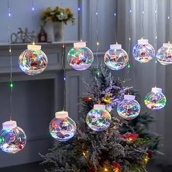 Водонепроницаемый светодиодный шар, мигающая световая гирлянда, украшение для дома и сада, ночник, рождественский светодиодный светильник, красочный 8cm