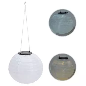Водонепроницаемый светодиодный солнечный тканевый китайский фонарь для улицы, свадьбы, вечеринки, сада, подвесной светильник с крючком White Light