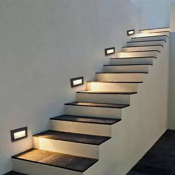Водонепроницаемый светодиодный светильник для лестницы, направленный вниз, 3 Вт/6 Вт, встраиваемый настенный светильник для внутренних и наружных лестниц, светильники для ступеней NR-222 Cool White