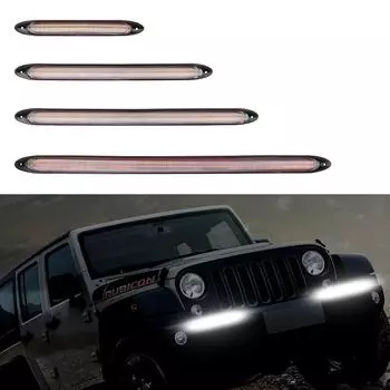 Водонепроницаемый светодиодный указатель поворота для автомобиля DRL, дневные ходовые огни, автомобильный стример, дневной свет, 2 шт./компл., автоматическая последовательная полоса для фар White to Yellow 15.5cm