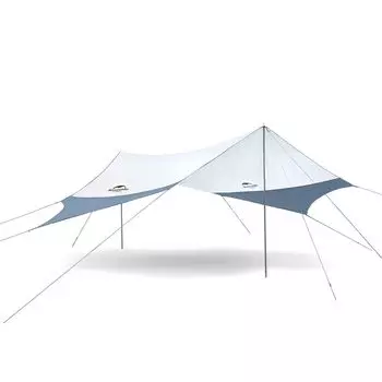 Водонепроницаемый тент Naturehike для улицы, тент, сумка для хранения коврика для кемпинга, в комплекте водонепроницаемый навес для отдыха на открытом воздухе с шестигранной головкой (Серый + Синий, М)
