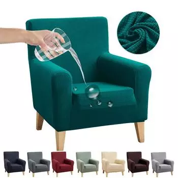 Водонепроницаемый тканевый чехол для одного дивана, клетчатый эластичный противоскользящий чехол для кресел, чехол для одного стула для дома, гостиной