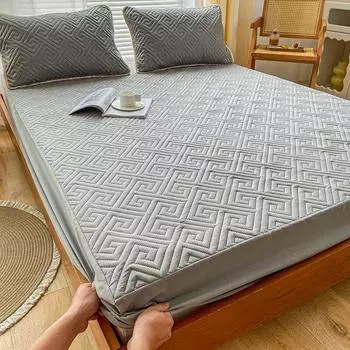 Водонепроницаемый ТПУ класса А, толстая стеганая регулируемая простыня с тиснением 160x200, защитный чехол для матраса, без наволочки 80x200x30cm