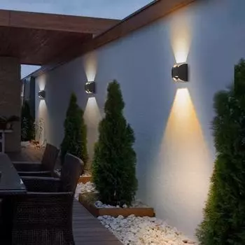 Водонепроницаемый уличный настенный светильник IP65 с двумя головками для внутреннего двора, балкона, коридора, настенные светодиодные светильники 85-265 В Warm White 3000K