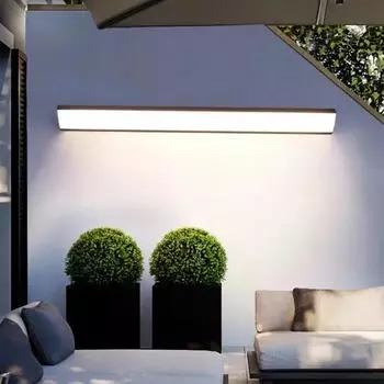 Водонепроницаемый уличный настенный светильник LED длинный IP65 садовый светильник для крыльца виллы бра современный скандинавский длинный полосатый наружный настенный светильник Warm light