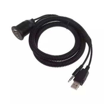 Водонепроницаемый USB + 3,5 мм стерео разъем USB-порт для скрытого монтажа для автомобиля, грузовика, прицепа, мотоцикла