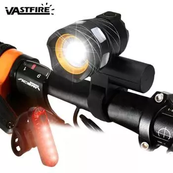 Водонепроницаемый USB-перезаряжаемый велосипедный фонарь, светодиодный передний фонарь для горного велосипеда со встроенным аккумулятором, аксессуары для велоспорта