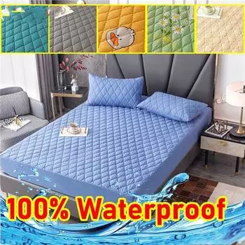 Водонепроницаемый утолщенный наматрасник, антибактериальный защитный чехол для матраса с эластичной лентой, стеганая простыня, покрывало на кровать 90X200cm only a sheet
