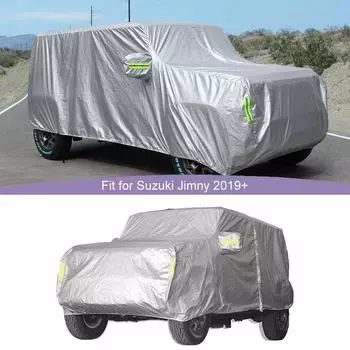 Водонепроницаемый всепогодный солнцезащитный козырек на лобовое стекло, кожаный автомобильный чехол, подходит для Suzuki Jimny, 2019, 4-дверная версия, внешние аксессуары чёрный