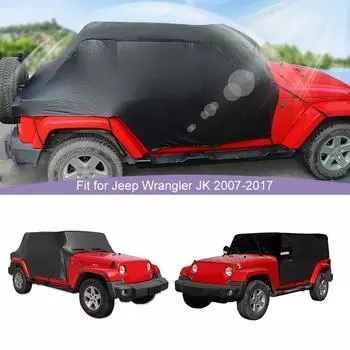 Водонепроницаемый всепогодный солнцезащитный козырек на лобовое стекло, кожаный автомобильный чехол, подходит для Jeep Wrangler JK JL, 4-дверная версия, внешние аксессуары Cloth