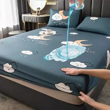 Водонепроницаемый защитный чехол для матраса, эластичная простыня, противоскользящее дышащее покрывало, наматрасник для пары 90 150 160x200 80x200x30cm