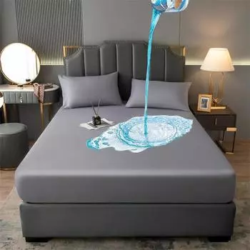 Водонепроницаемый защитный чехол для матраса, эластичный, нескользящий, дышащий, на подкладке, различные размеры 90/120/150/180/200 см 90x200cm Only sheet белый