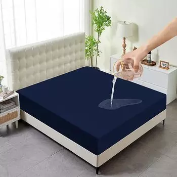 Водонепроницаемый защитный чехол для матраса, мягкий, удобный, дышащий, однотонный чехол для матраса, обеспечивающий комфорт и защиту 80X200X30CM чёрный