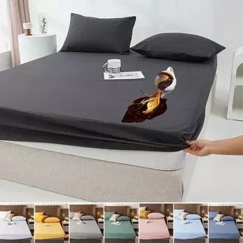 Водонепроницаемый защитный чехол для матраса, регулируемая нескользящая простыня на подкладке кровати с резинкой, двойной размер King Queen 140/160/180 Queen 60x80x12 inch