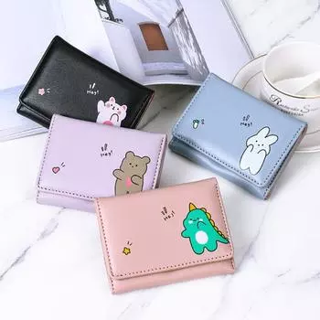 Водонепроницаемый женский кошелек тонкий красивый очаровательный женский кошелек с кроликом и животным синий