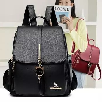 Водонепроницаемый женский рюкзак, летний, новый, модный, с подвеской в виде кошки, женский рюкзак, однотонный, простой