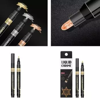 Водонепроницаемый жидкий хромированный маркер с наконечником 1,0 мм, жидкая краска, ручка для стекла, металла, бумаги, пластика, художественного ремесла, проекта, моделирования серебряный