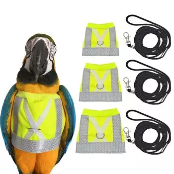 Водонепроницаемый жилет для домашних птиц с поводком, комфортный для попугаев корелл, костюм для летающих птиц, светоотражающая одежда S