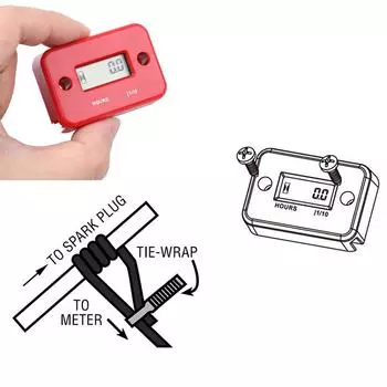 Водонепроницаемый ЖК-дисплей цифровой счетчик моточасов индуктивный таймер для велосипеда мотоцикла квадроцикла снегохода морского двигателя бензинового двигателя красный