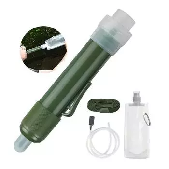 Водоочиститель Выживание Для Кемпинга На Открытом Воздухе Аварийная Ситуация зелёный