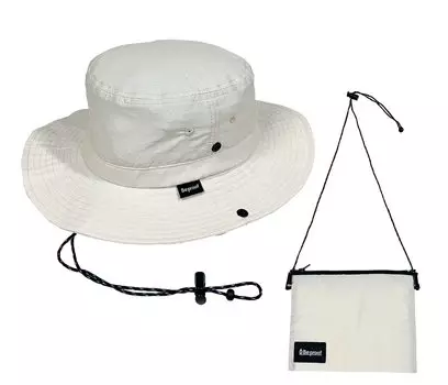 Водоотталкивающая хлопковая нейлоновая шляпа для приключений с широкими полями Sacoche унисекс, водоотталкивающая, складная, регулируемый размер, хлопок M [Be proof] для мужчин белый