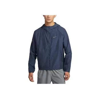 Водоотталкивающая куртка с капюшоном и логотипом Nike Miler, светоотражающая, реглан, с длинным рукавом, мужская куртка, светло-голубая, DD4747-438 2XL