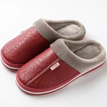 Водоотталкивающие домашние тапочки, мягкие уютные домашние тапочки, нескользящие тапочки для дома, зимняя обувь для мужчин 40-41 красный