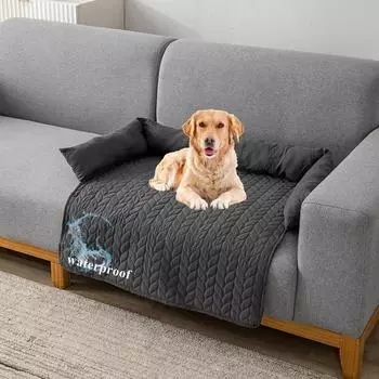 Водоотталкивающий коврик для сна для домашних животных, собак и кошек, коврик для дивана, кровати с шеей для средних и крупных домашних животных, защита для мебели и дивана S 75x75x15