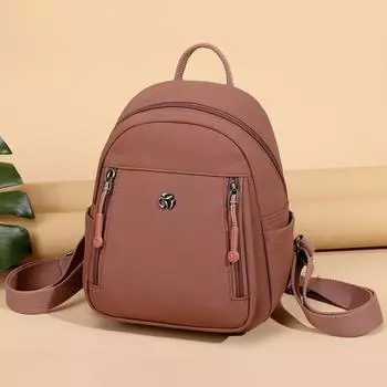 Водоотталкивающий нейлоновый рюкзак женский небольшой рюкзак легкий дорожный школьный ранец чёрный