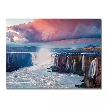 Водопад Пейзаж Холст Картина Природные пейзажи Плакаты и принты Художественные фотографии для гостиной Отель Домашний декор Cuadros 21*30cm