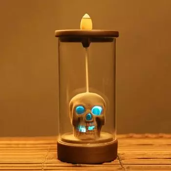 Водопад с обратным потоком Керамическая курильница со светодиодной подсветкой Хэллоуин Череп Тыква Дракон Благовония Конус Держатель Главная A