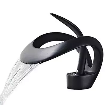 Водопадный кран для раковины в ванной комнате, кран для унитаза с 2 шлангами для подачи воды, широко распространенный кран для ванной комнаты, современный кран с одной ручкой для белый