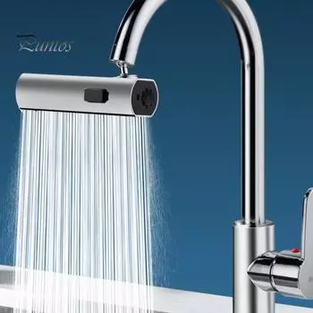 Водопадный кран-удлинитель с вращением на 360 градусов, три режима слива воды, брызгозащищенный универсальный шарнирный короб для домашней кухни, устройство для мытья овощей серебряный