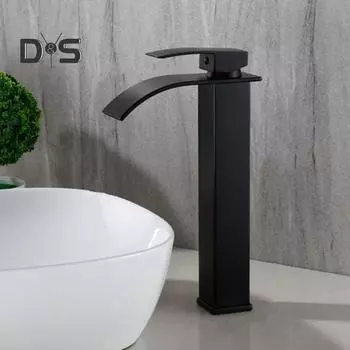 Водопадный смеситель для ванной комнаты с одной ручкой управления, современный дизайн, простая установка, смеситель для умывальника с водопадным изливом