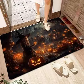 Водопоглощающий нескользящий коврик для пола Halloween - грязеотталкивающий кристальный бархатный ковер для ванной комнаты и входа Halloween Mat 20; 40x60CM