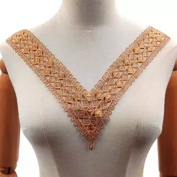 Водорастворимое кружево с вышивкой на груди, цветок, трехмерная вышивка на воротнике, цветок, полиэстер, шелк, выдолбленный воротник, сделай сам, кружевные аксессуары