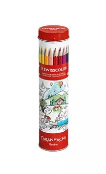 Водорастворимый цветной карандаш CARAN раскраска Swiss Color металлическая банка 18 цветов художественные принадлежности аксессуары для рисования принадлежности для рисования D ACHE +