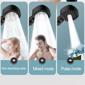 Водосберегающая душевая лейка с переключателем 260100MM ABS чёрный