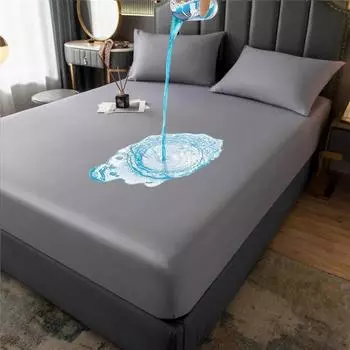 Водостойкая эластичная европейская двуспальная односпальная кровать, простыня, наматрасник, покрывало на линии кровати, серая пара 180x200 200x220 90x200x30cm