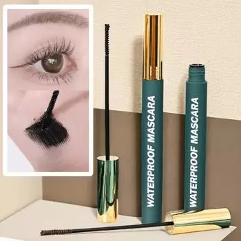 Водостойкая быстросохнущая черная тушь для ресниц, тонкая кисточка для начинающих, косметика для макияжа глаз чёрный