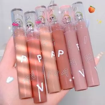 Водостойкая, гладкая, красивая, мягкая текстура, косметика для вечеринок, легкая бархатная матовая глина для губ для студентов A