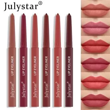 Водостойкая и не легко обесцвечивающаяся автоматическая подводка для губ матовая многоцветная украшенная подводка для губ помада-карандаш 01#