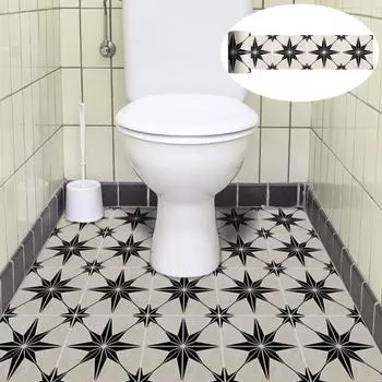 Водостойкая матовая виниловая наклейка на плитку для кухни, ванной комнаты, съемная наклейка на стену, пол черный белый