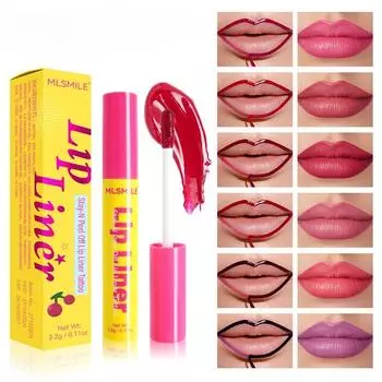 Водостойкая отрывная подводка для губ с антипригарным покрытием, 6 цветов, отрывная помада, блеск для губ 3.2g
