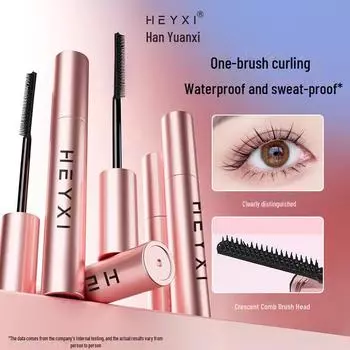 Водостойкая подкручивающая и удлиняющая тушь для ресниц HEYXI Han Yuanxi, 6 г — густая, устойчивая к поту, долговечная формула. null чёрный