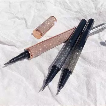 Водостойкая подводка для глаз Dazzling Star Liquid Eyeliner, натуральная трехмерная подводка для сна, ремонт шелкопряда, быстросохнущая, стойкая косметика, набор женской косметики чёрный