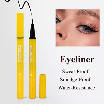 Водостойкая подводка для глаз. Не размазывается, не оставляет следов, долговечный цвет. Оранжево-желтая подводка для глаз. Черный оранжевый/жёлтый