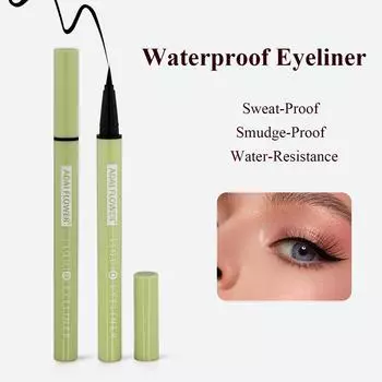 Водостойкая подводка для глаз. Не размазывается, не оставляет следов, цвет длительный. Светло-зеленая подводка для глаз. Черный. светло-зеленый