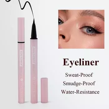 Водостойкая подводка для глаз. Не размазывается, не оставляет следов, цвет длительный. Светло-розовая подводка для глаз. Черный. светло-розовый