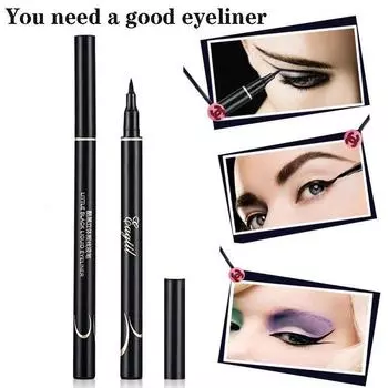 Водостойкая подводка для глаз, жидкая долговечная черная подводка для глаз Delineador, карандаш для макияжа глаз, косметические инструменты чёрный